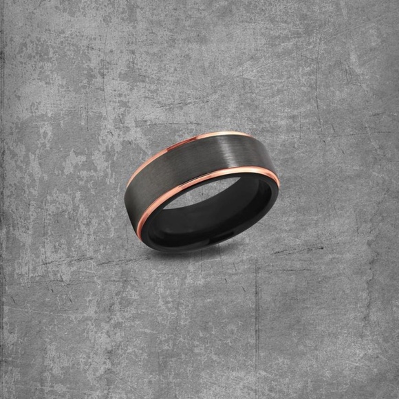 mens wedding band gunmetal
